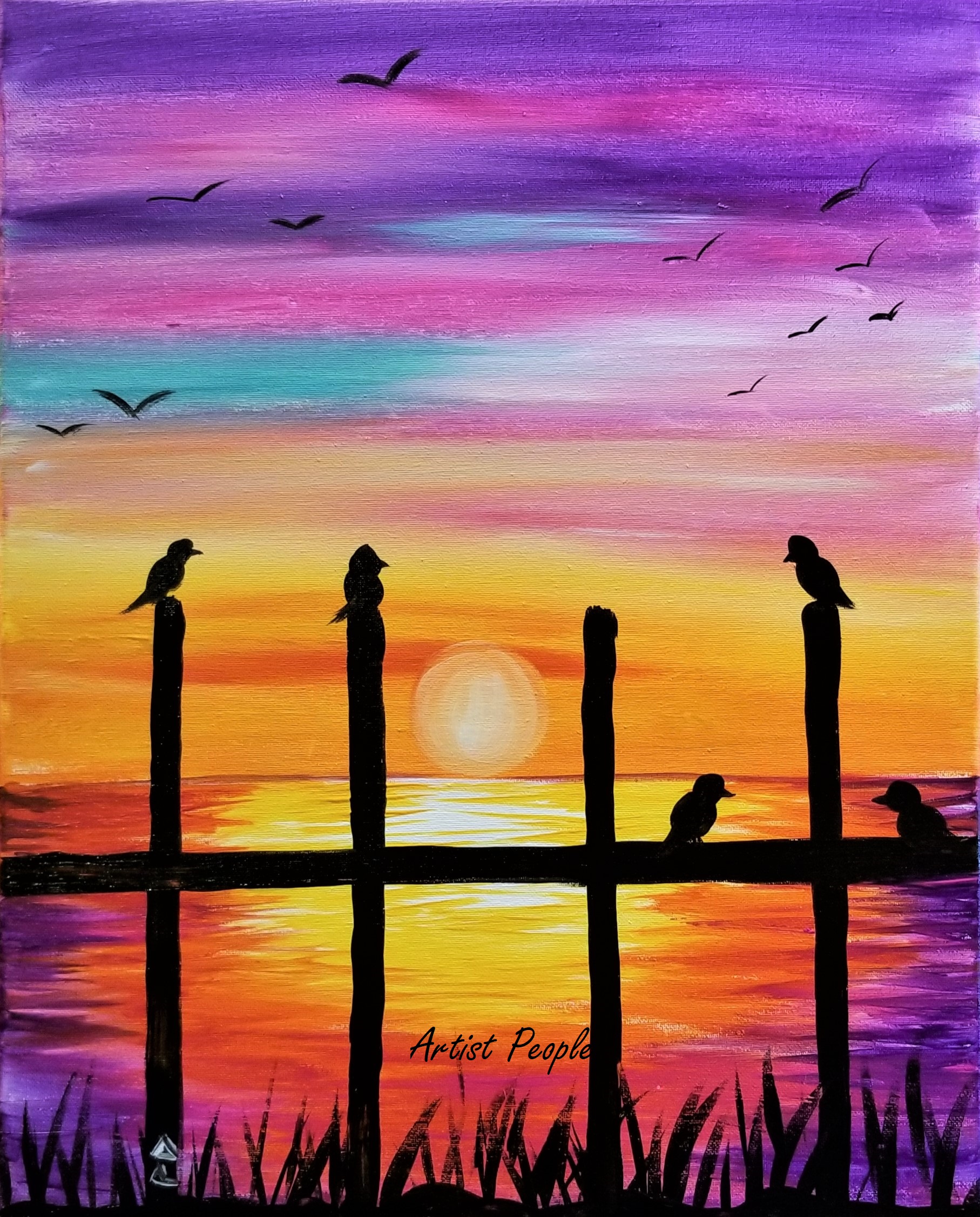 Sip n Paint Beach Wine and Painting Party in New Jersey Fun paint sessions Art Classes