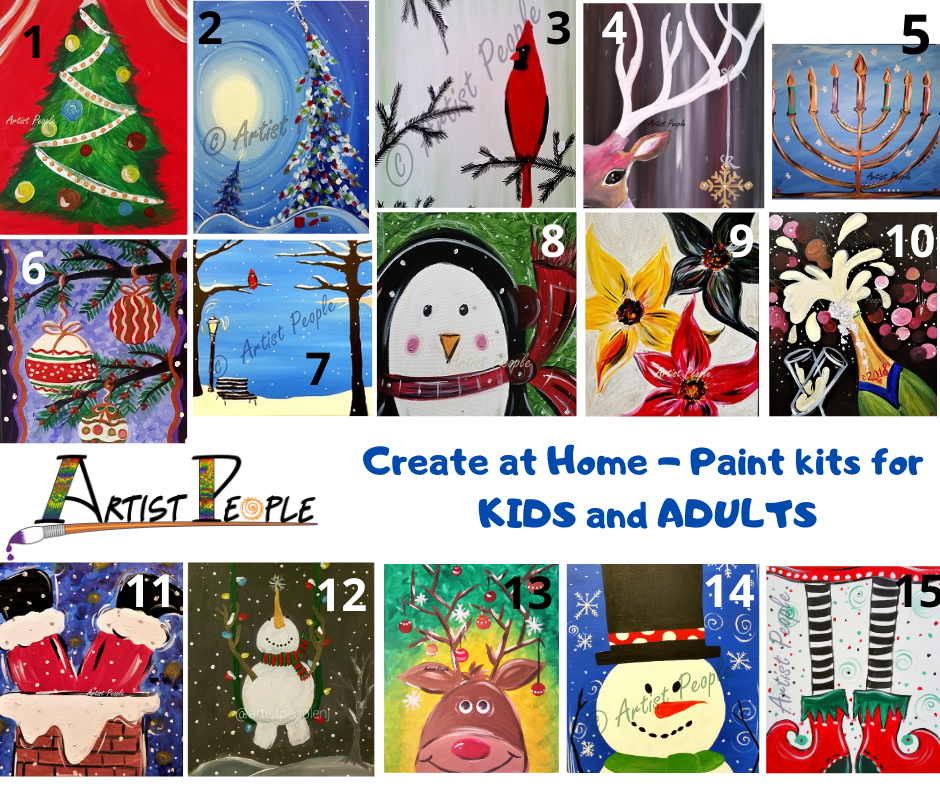 AT HOME PAINT KIT Wine and Painting Party in New Jersey Fun paint